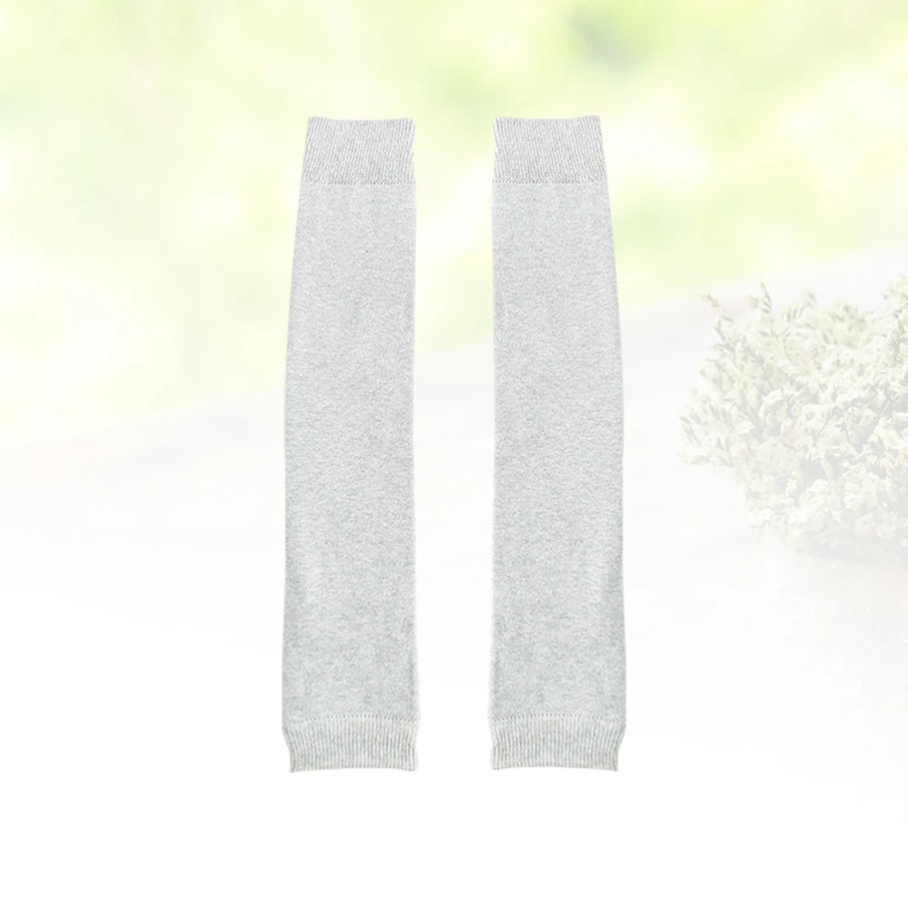 Light Grey Long Stocking Knee and Leg Sleeve Knee High Socks Breathable Knee Warmers Dress Up Props for Women Girls- One Size