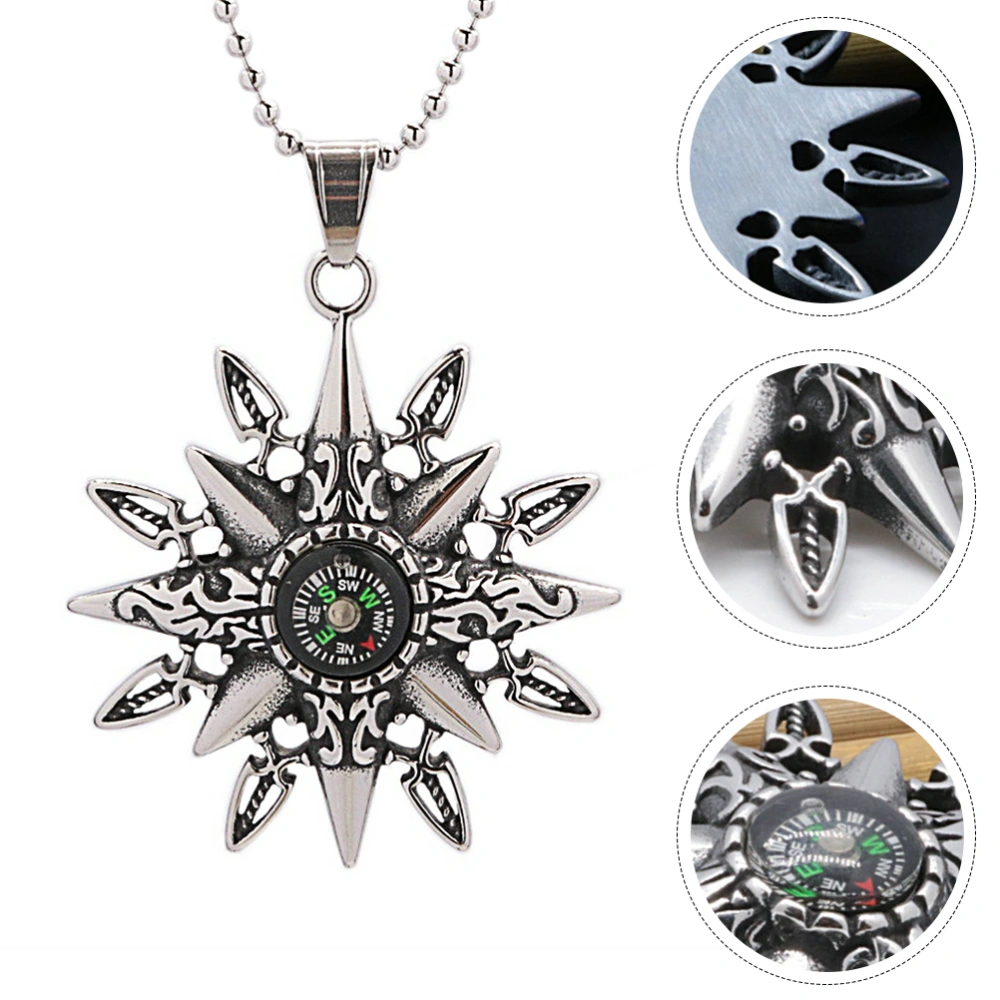 Stainless Steel Long Pendant Necklace Chain Creative Jewelry for Men Decor