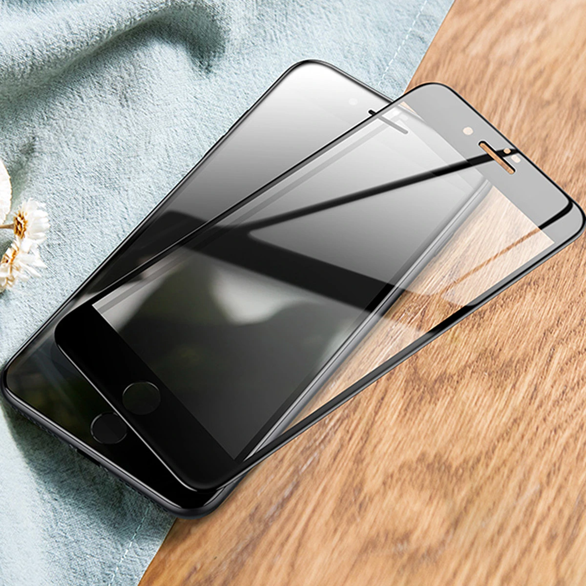 Toughened Peeping Proof Film Privacy Screen Protector Full Screen Compatible for Iphone 8 PLUS (Black)
