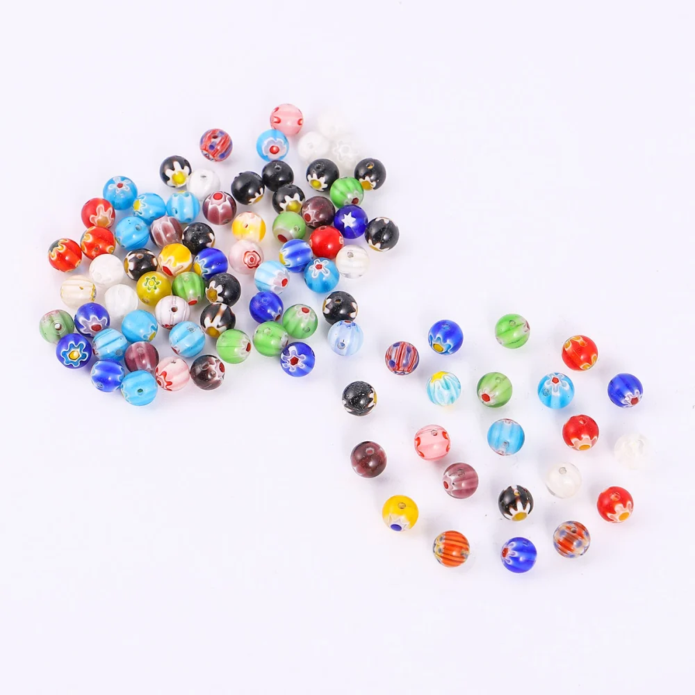 80pcs 10MM DIY Beads Coloured Round Beads Loose Beads for Bracelets Jewelry Making (Mixed Style)