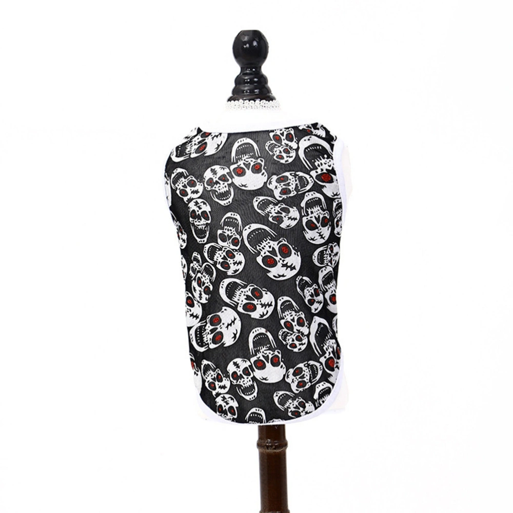 Pet Clothes Personality Skeleton Patterned Vest Casual Clothing for Cats and Pets(As Shown)