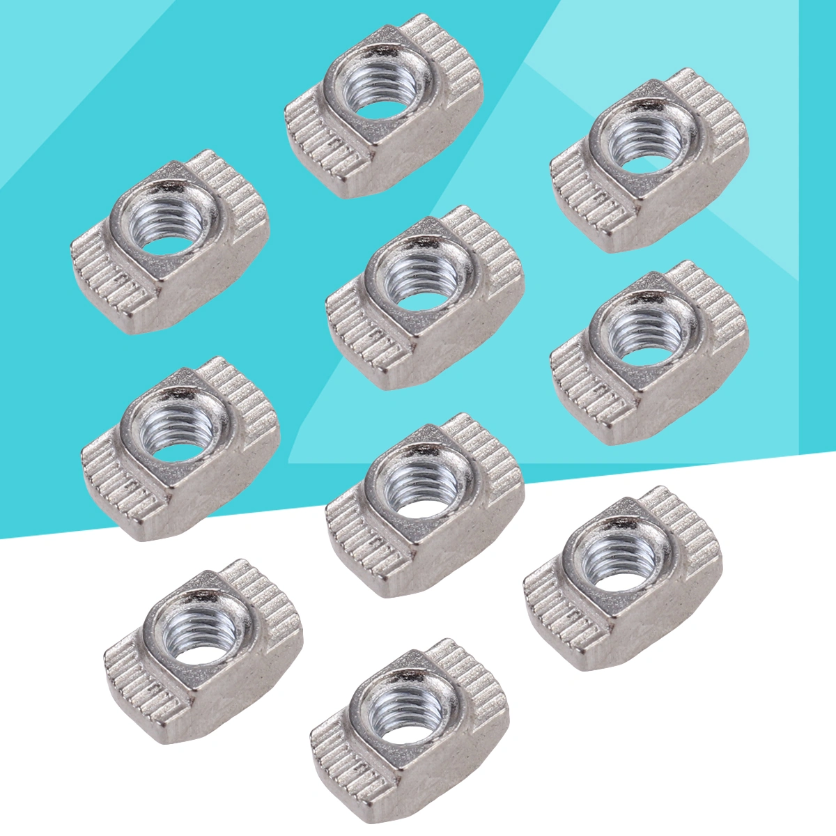 50Pcs European Aluminum Extrusions Slim T-Nut Thread (M4x10x6)