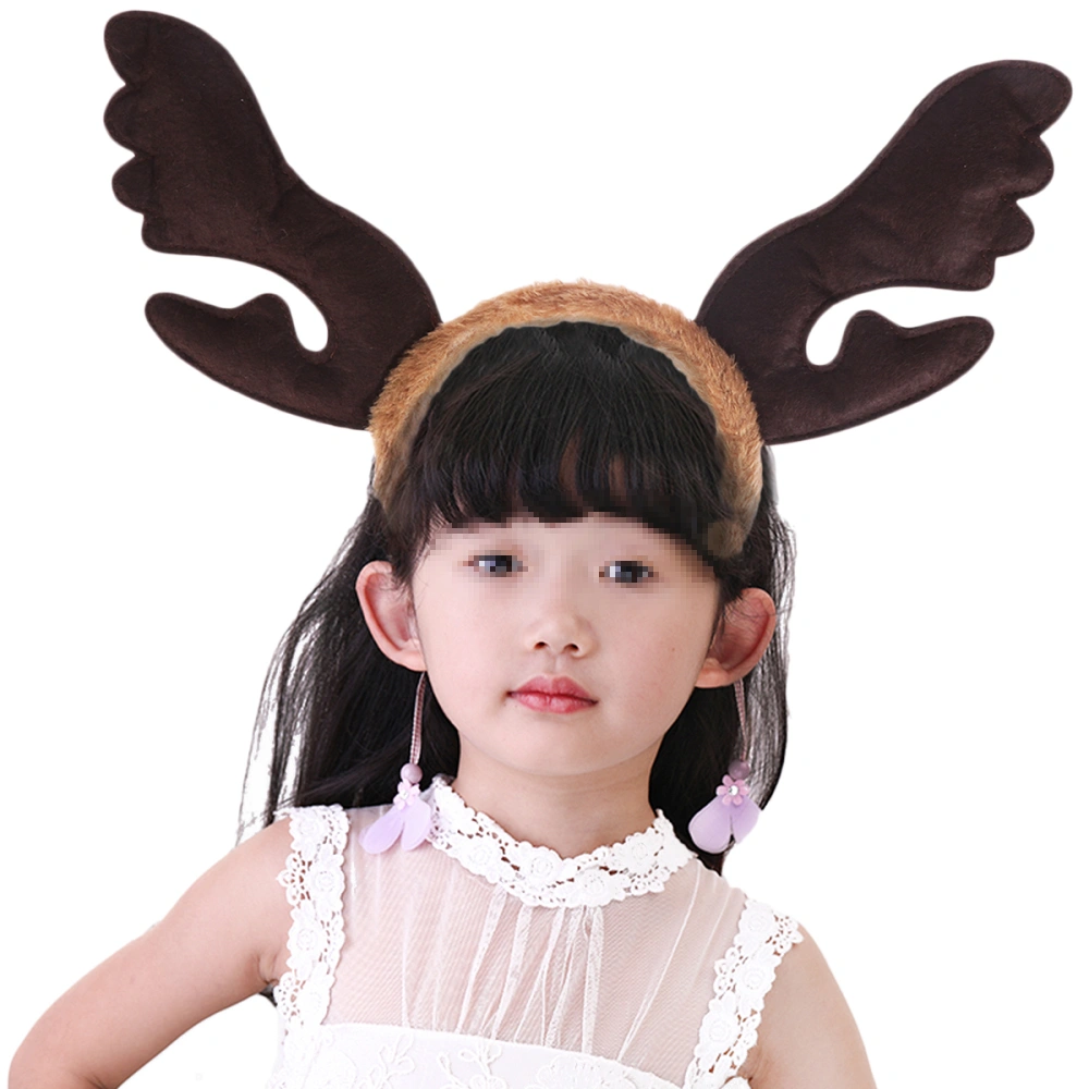 Coffee Christmas Decorative Headband Adorable Hair Bands Elk Antler Hair Hoops Headdress Party Favors Supplies Decorations