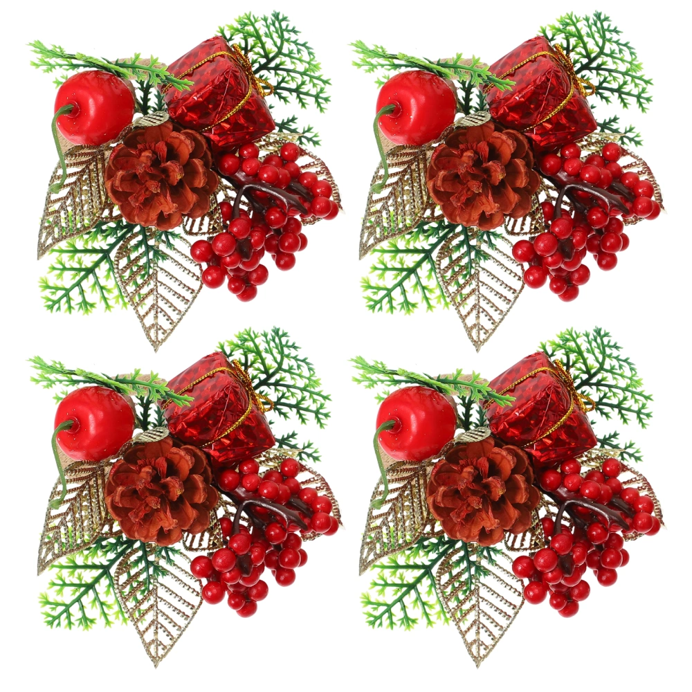 4Pcs Christmas Napkin Clasp Creative Napkin Ring Dinning Table Decoration