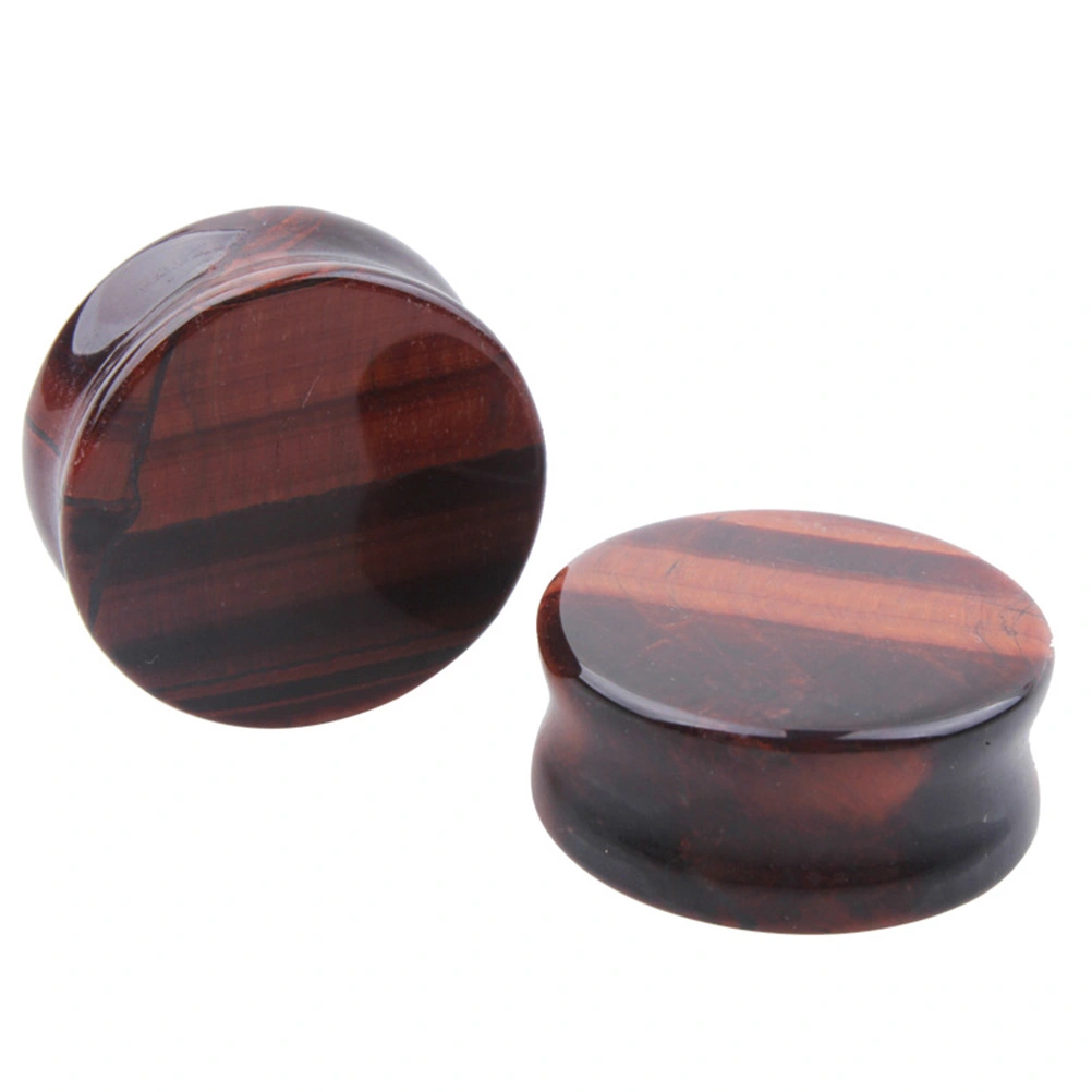 Red Tiger Stone Ear Tunnel Plugs Ear Gauges Expanders Body Piercing Jewelry (10mm)