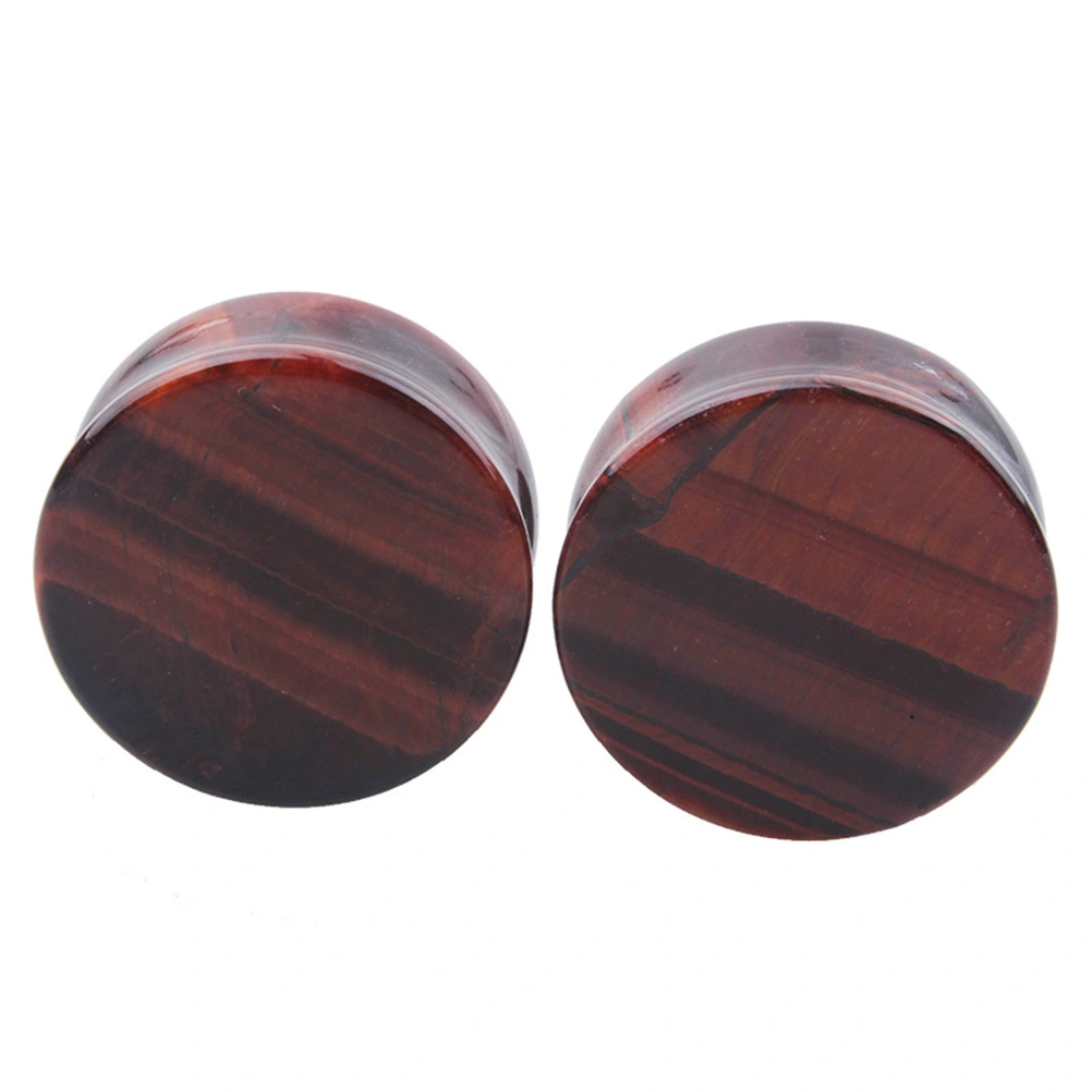 Red Tiger Stone Ear Tunnel Plugs Ear Gauges Expanders Body Piercing Jewelry (10mm)