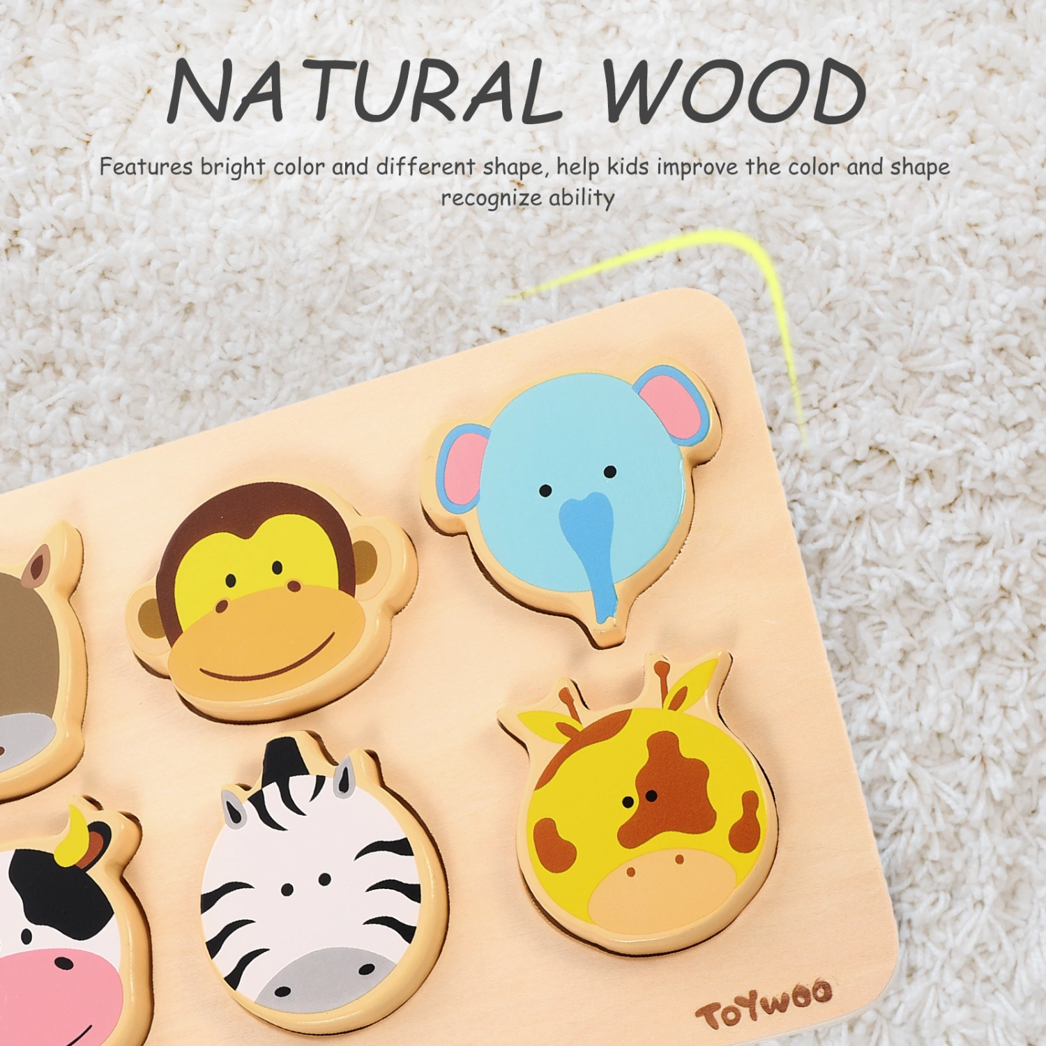 1 Set Wooden Enlightenment Matching Puzzle Toy Funny Building Block Toy for Kids