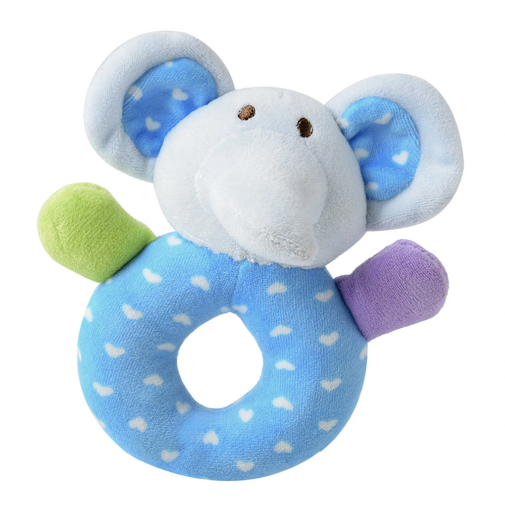 Baby Plush Animal Hand Grip Rattles Toys Stuffed Doll Developmental Toys for Infants Toddlers Newborn (Elephant)