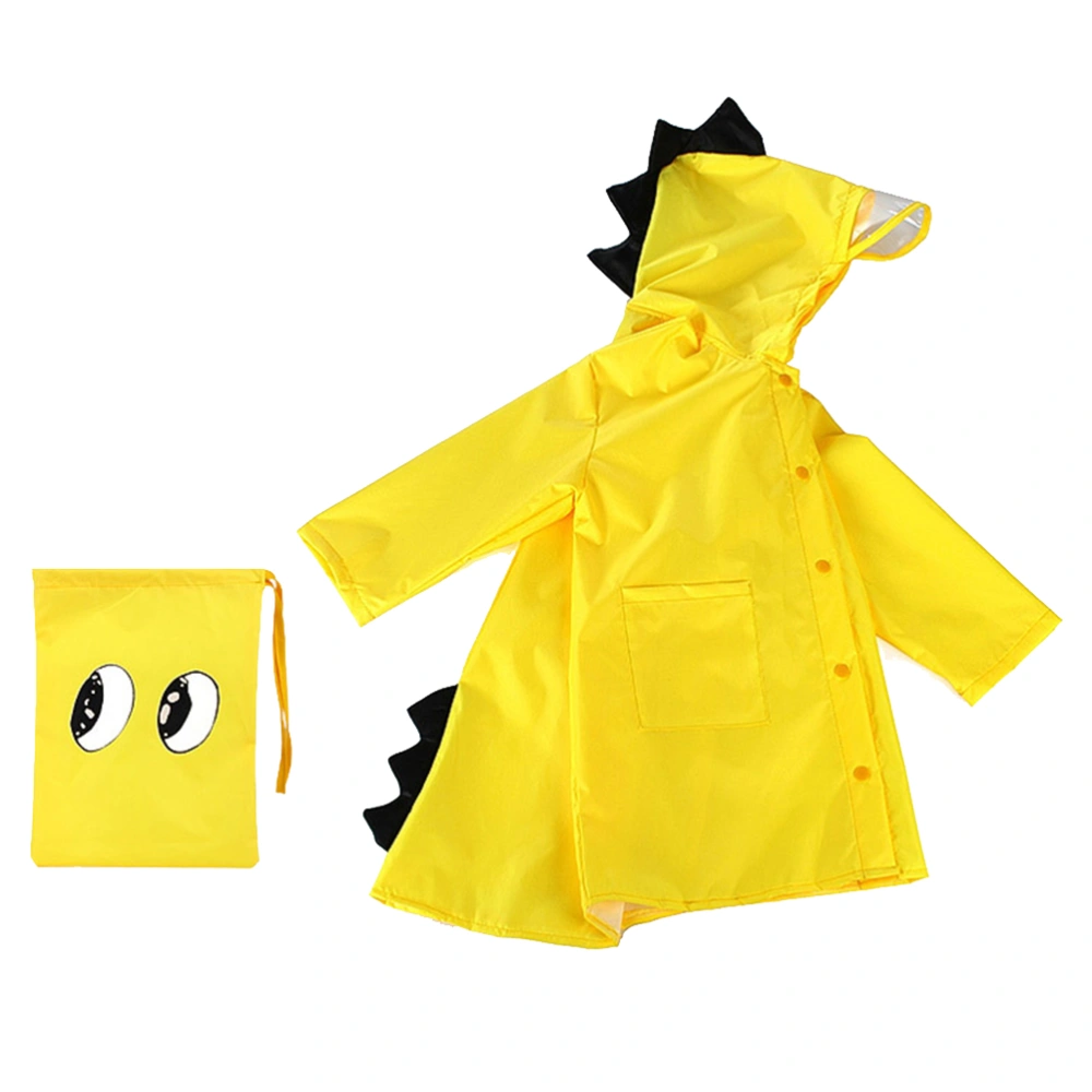 Children Raincoats with Hood Dinosaur Shaped Rain for Girls Boys Size XXL (Yellow)