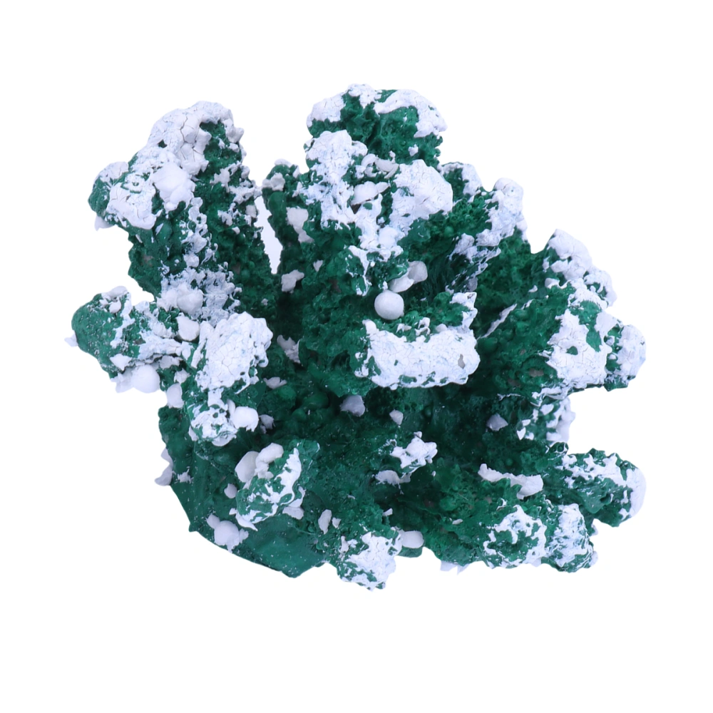 1Pc Simulation Resin Coral Ornament Exquisite Realistic Artificial Coral Adornment Mediterranean Household Aquarium Decoration (Green)