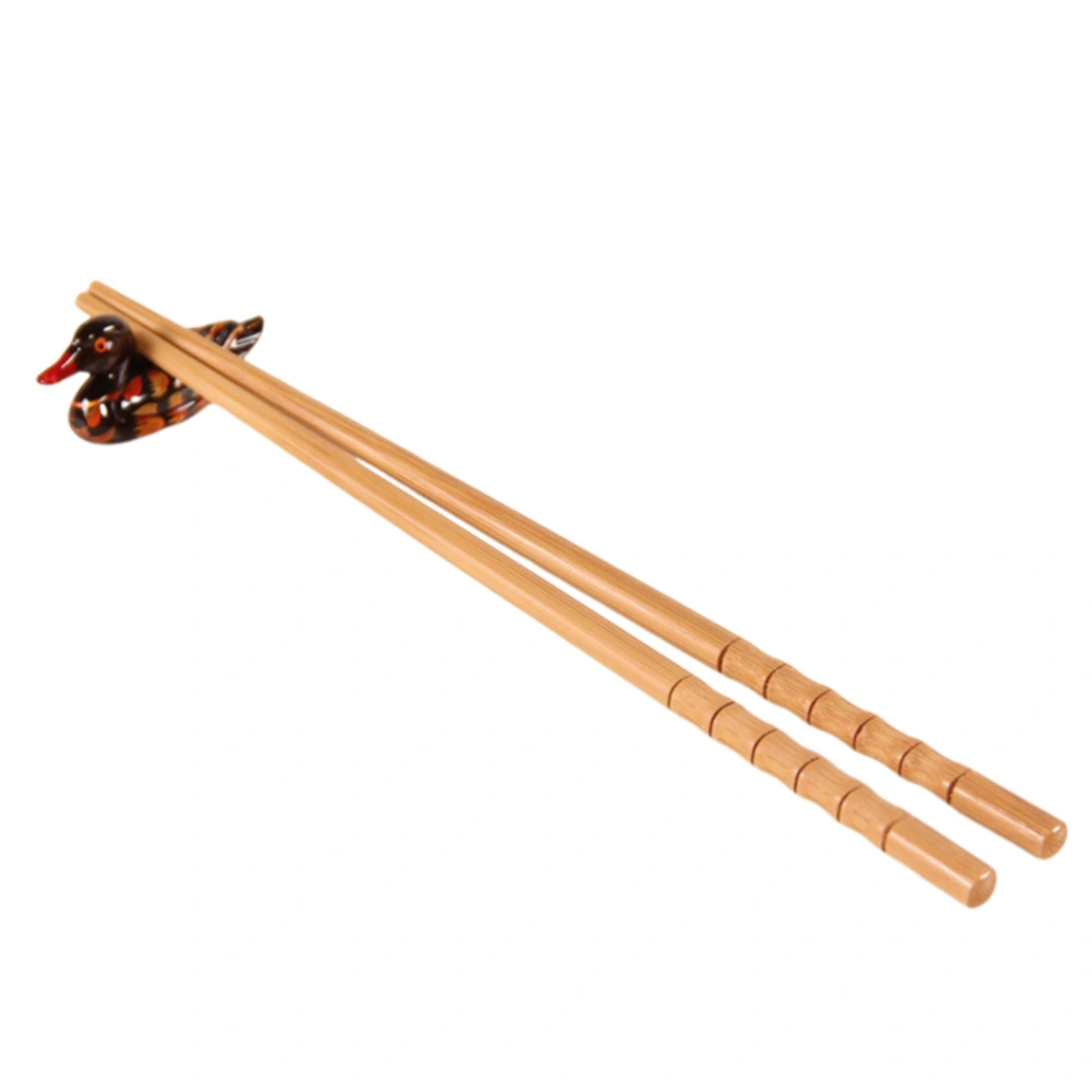 5 Pairs Bamboo Chopsticks Bamboo Joint Design Original Ecological Carbonized Bamboo and Wood Tableware for Home Hotel