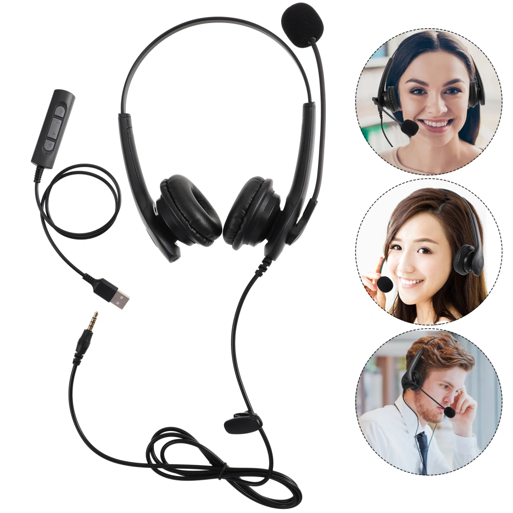 1pc Wired Headphone Noise Cancelling Headset Stereo Headphone with Microphone