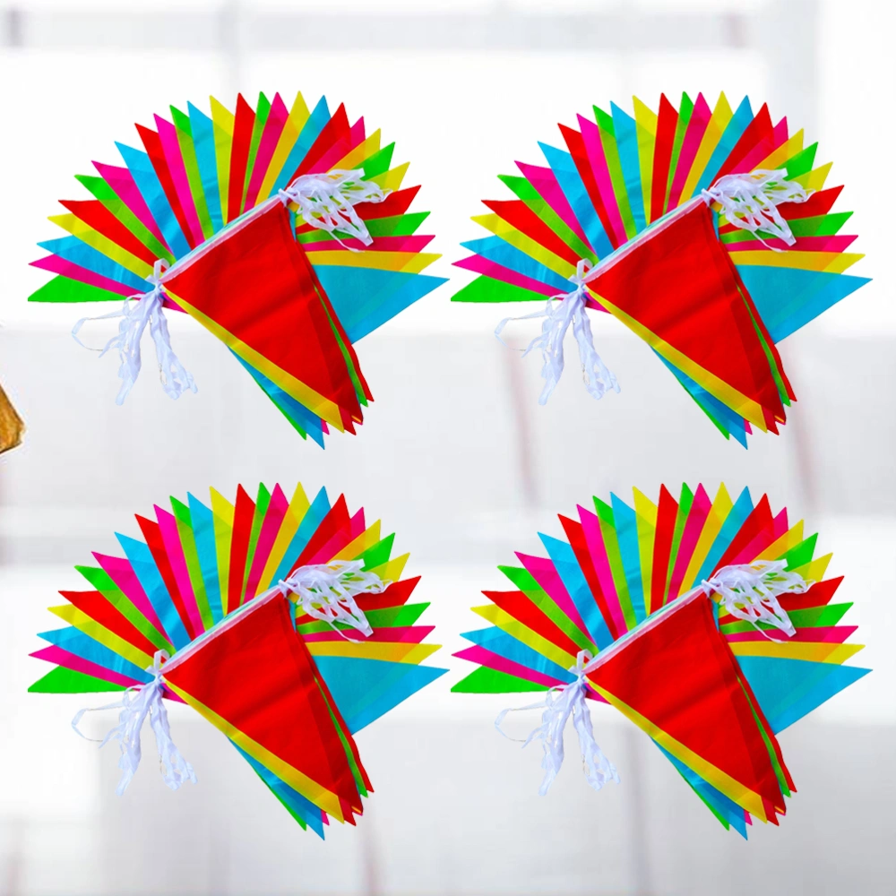 4 Packs 40M Colorful Pennant String Flag Decoration Hanging Pennant Banner Flags for Feastival Birthday Opening Party