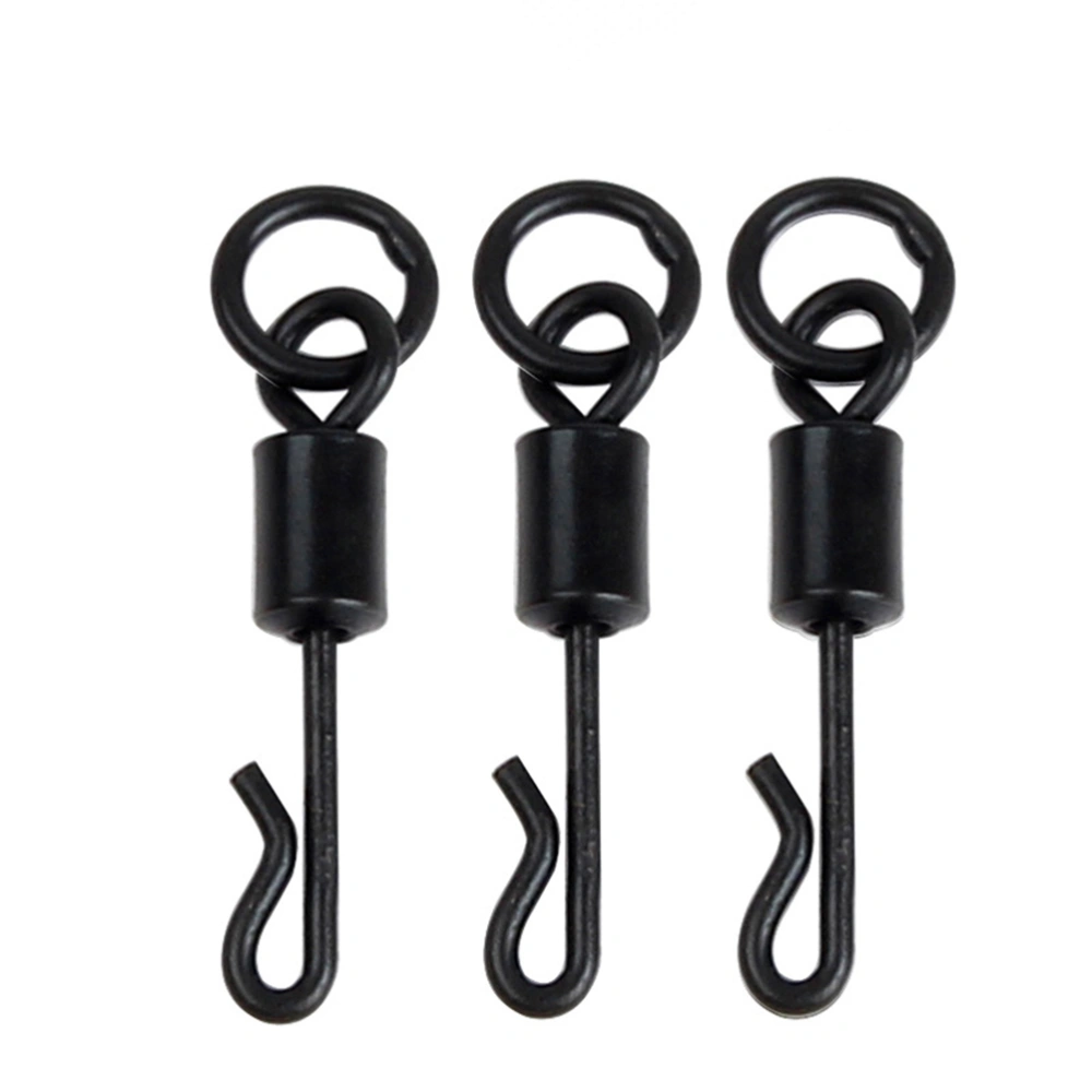 50pcs Black Fishing Rolling Swivels Nice Hanging Snap Swivel  Fishing Hooks Connectors Bearing Tackles Linking Accessories