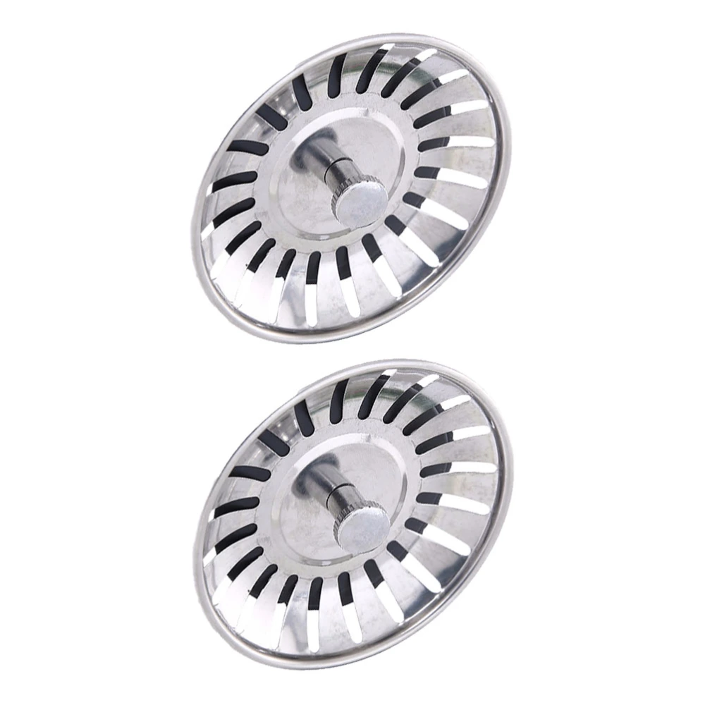 2pcs Stainless Steel Kitchen Sink Strainer Waste Plug Sink Filter Bathroom Basin Sink Drain Kitchen Accessories