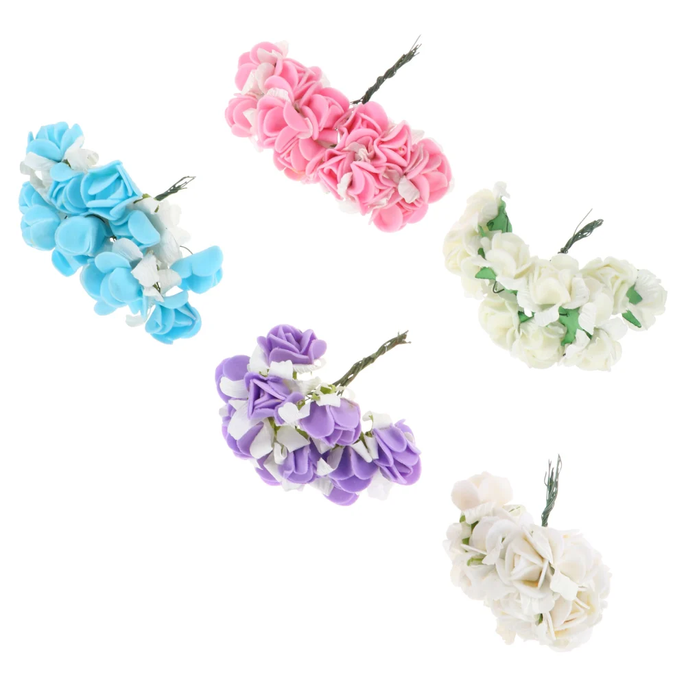 5 Bunches Fake Flowers Wrist Flower Accessory Photo Props Wedding Decorations