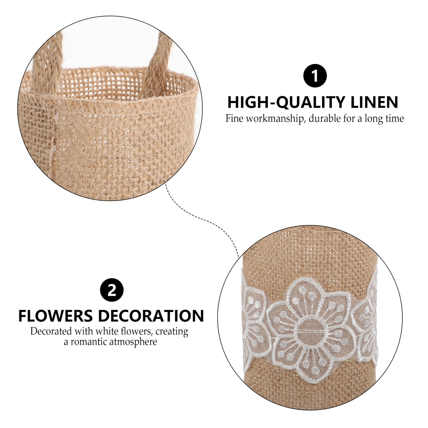 2pcs Flower Girl Basket Wedding Flower Girl Basket with Ribbon Decoraiton