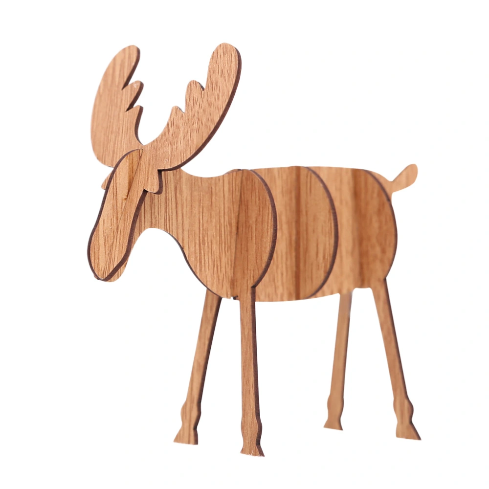 Christmas Deer Elk Props Wooden Simulation Decoration for Christmas Xmas Living Room Bedroom Party Home Decor Large Size(Khaki)