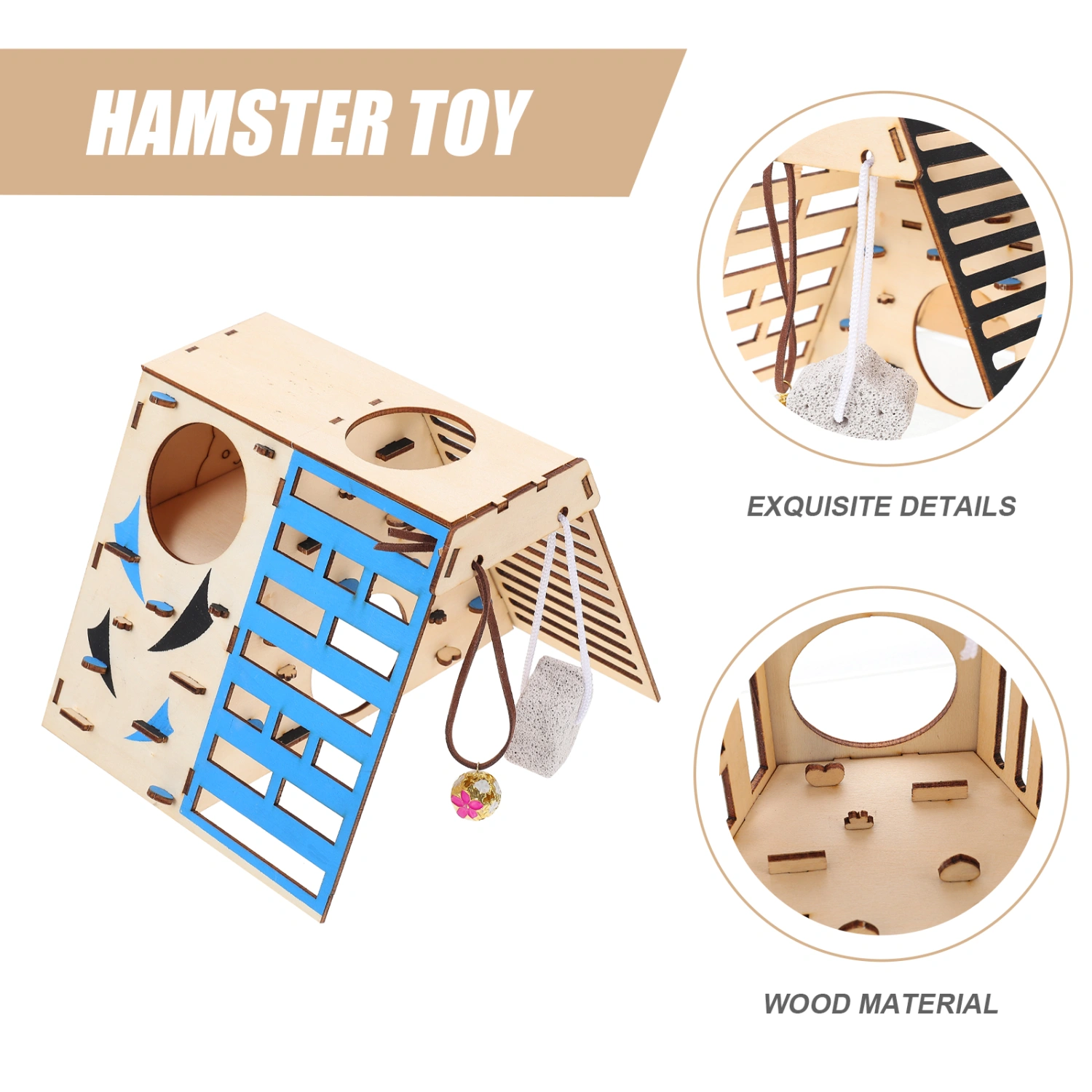 Small Animals Activity Toy Hamster Toy Small Pet Fitness Toy Wooden Hamster Hideout