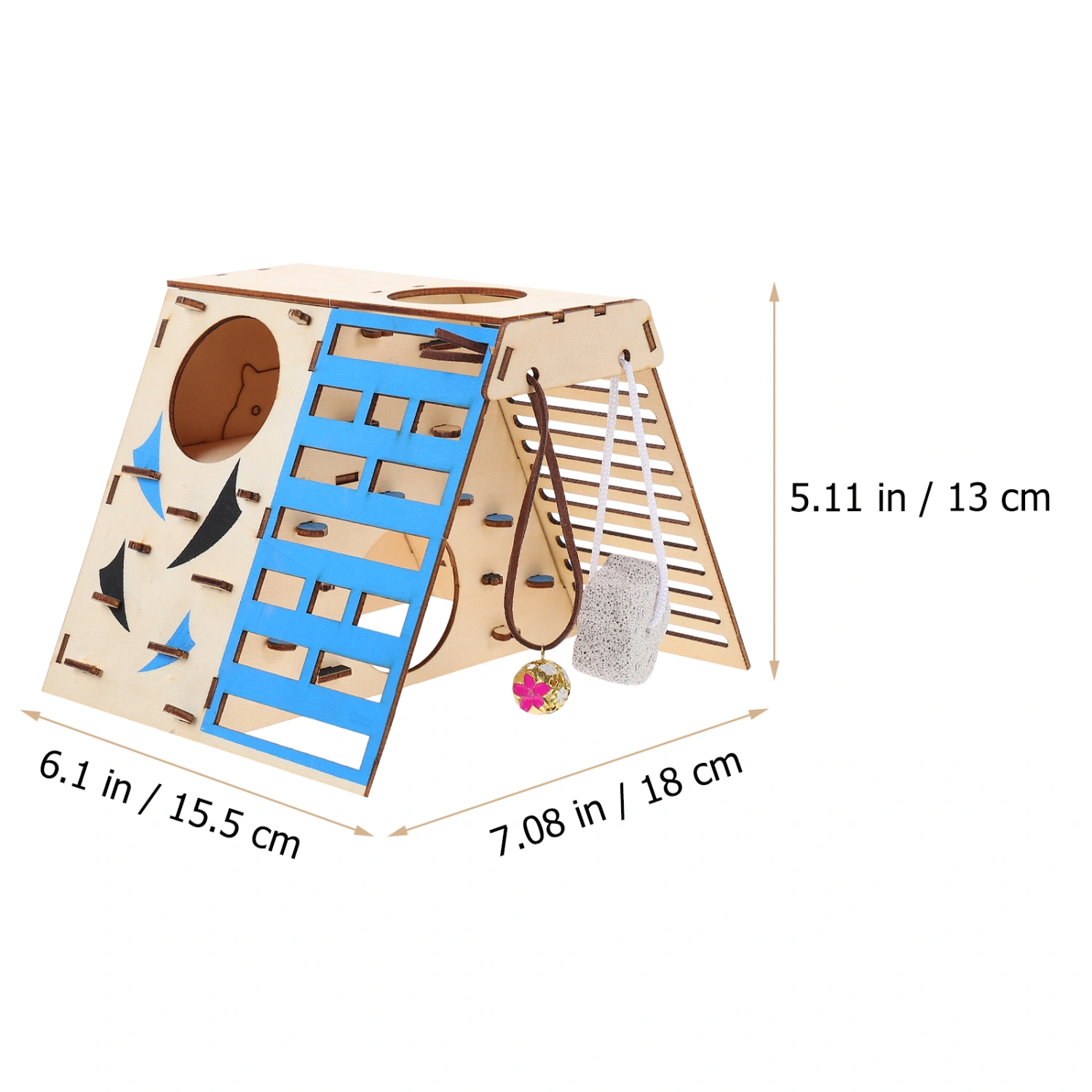 Small Animals Activity Toy Hamster Toy Small Pet Fitness Toy Wooden Hamster Hideout