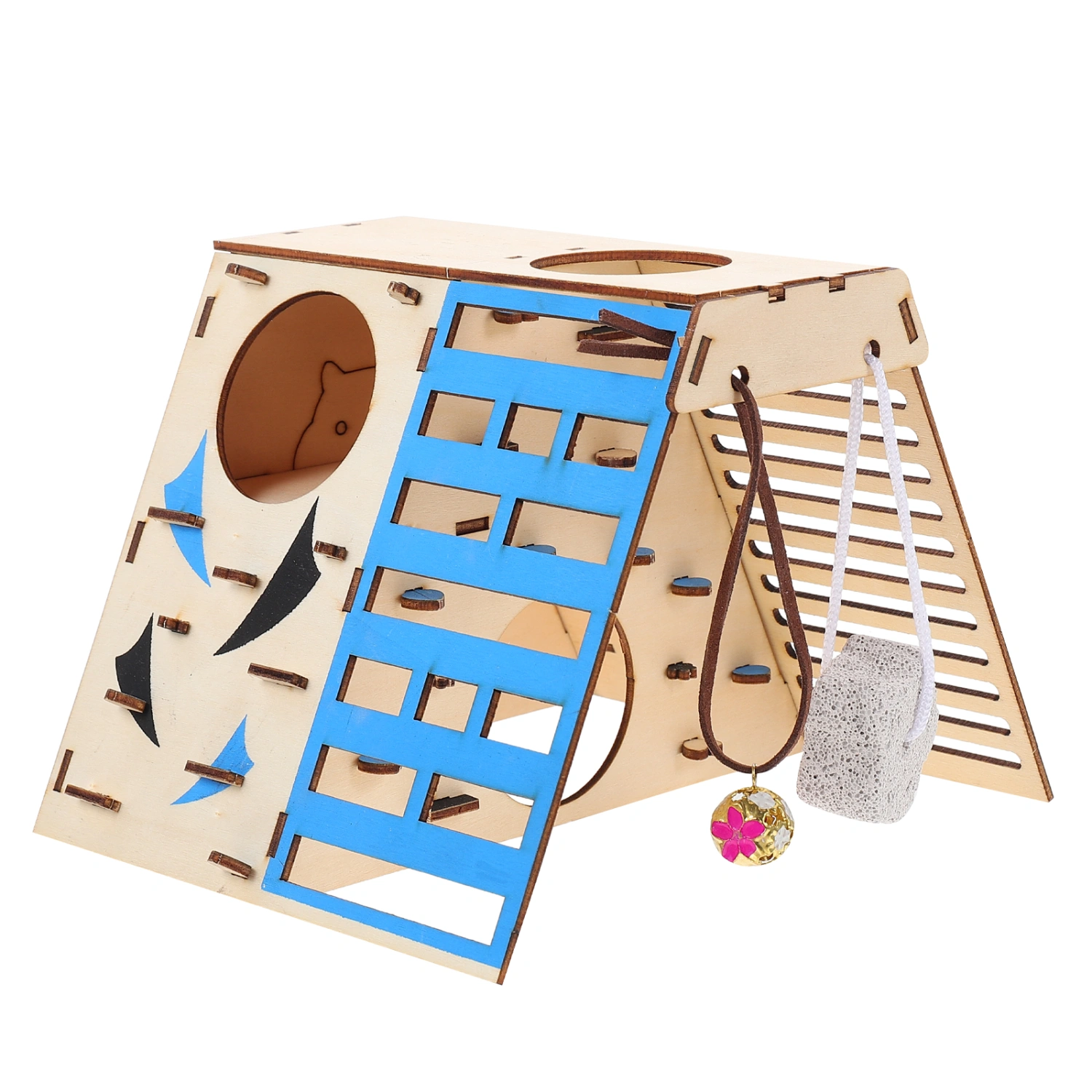 Small Animals Activity Toy Hamster Toy Small Pet Fitness Toy Wooden Hamster Hideout
