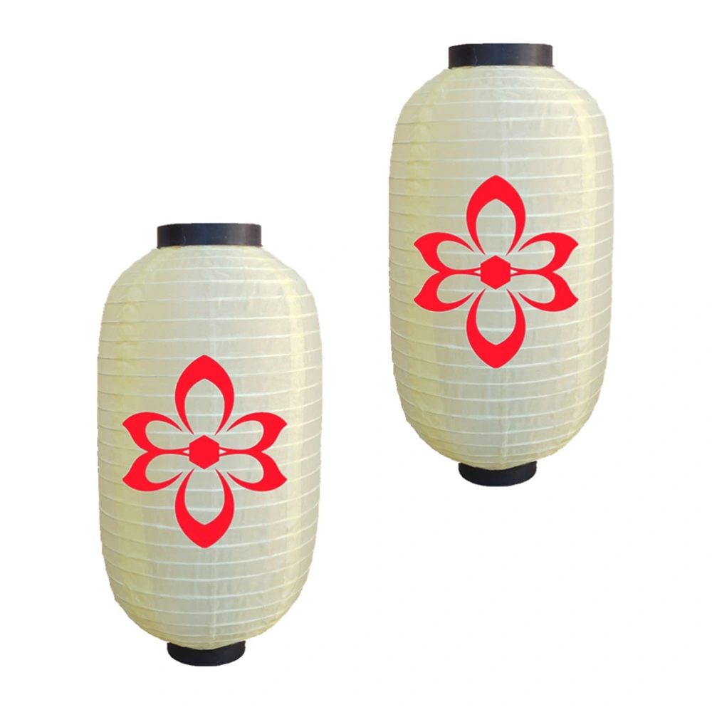 2Pcs Sakura Pattern Paper Lanterns Folding Paper Lanterns Party Decoration Props