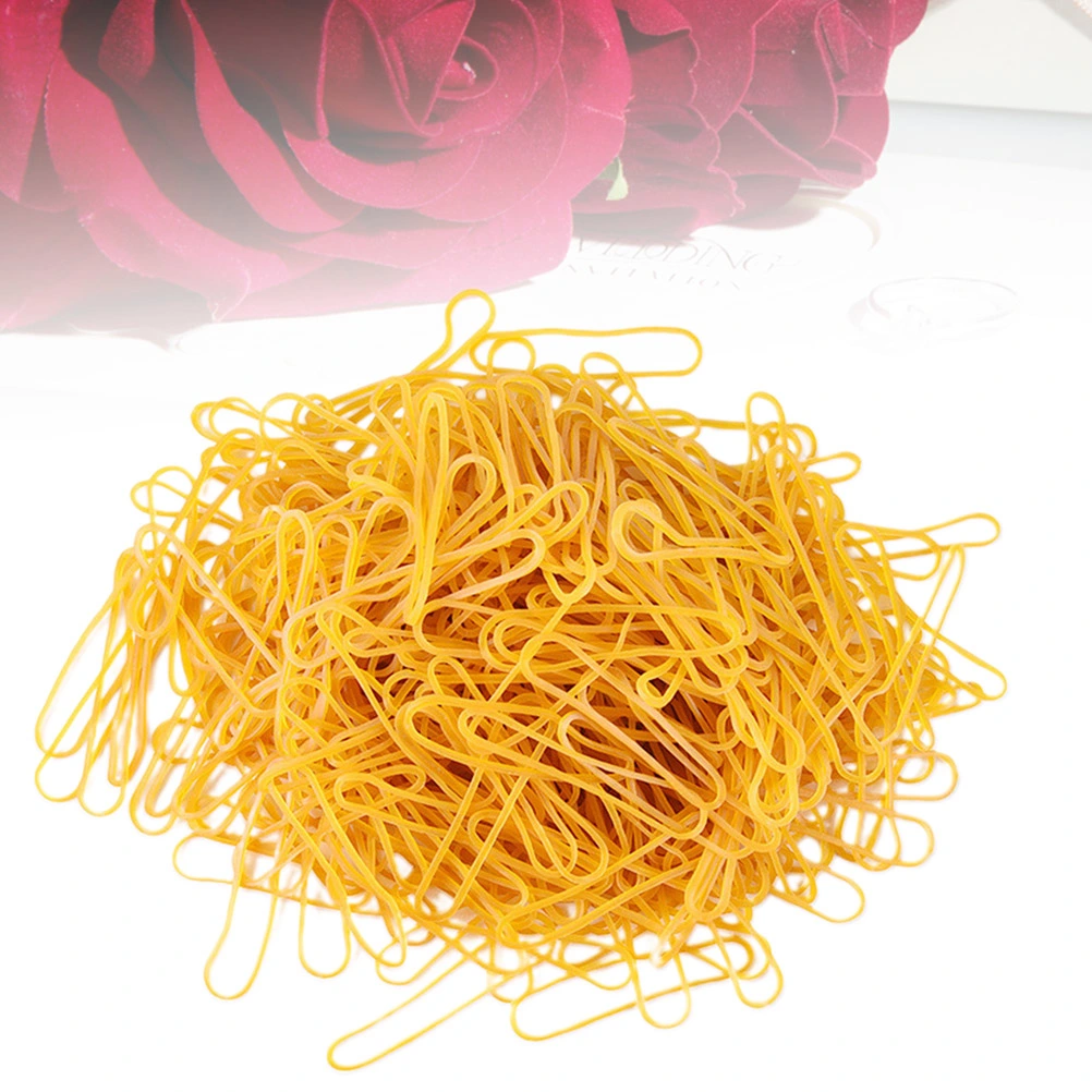 1 Box Yellow Rubber Bands Sturdy High Elastic Natural Rubber Bundling Ring for Home Office 50g