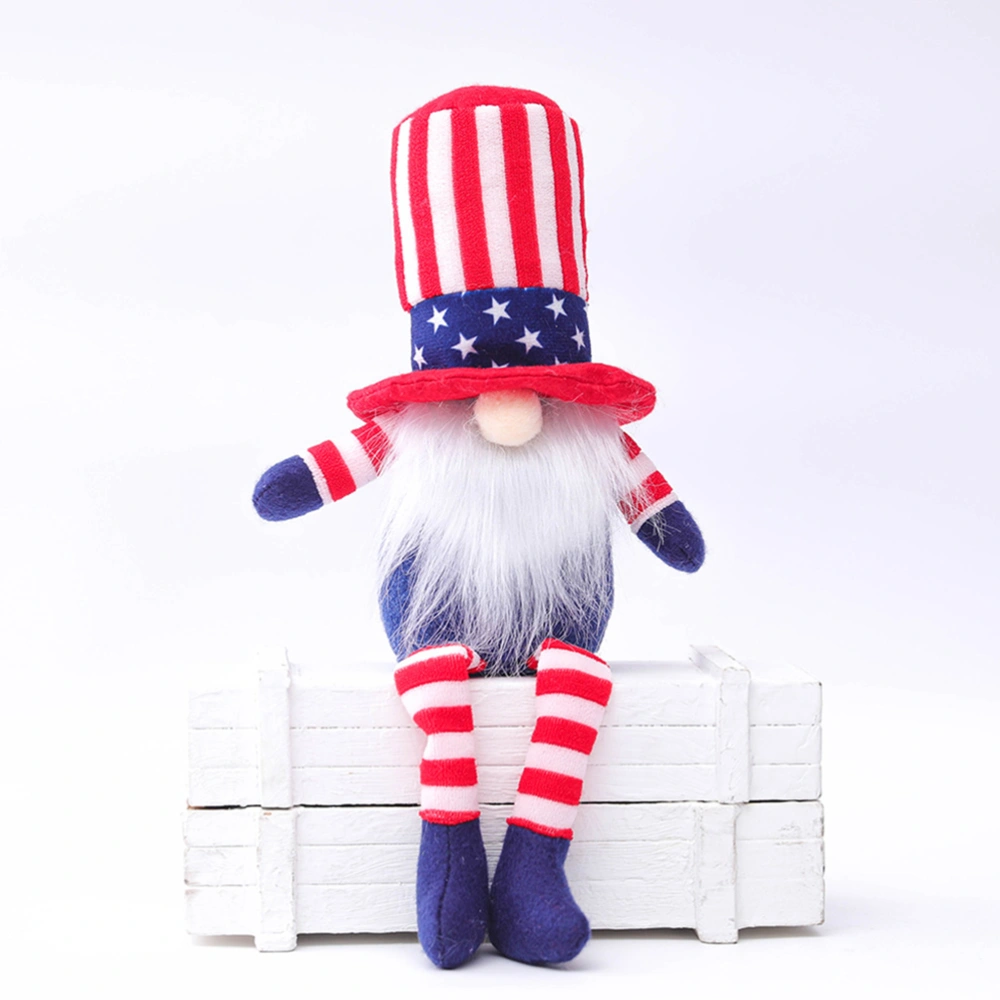 1pc Lovely Gnomes Doll Ornament with Leg for Independence Day National Day Decor