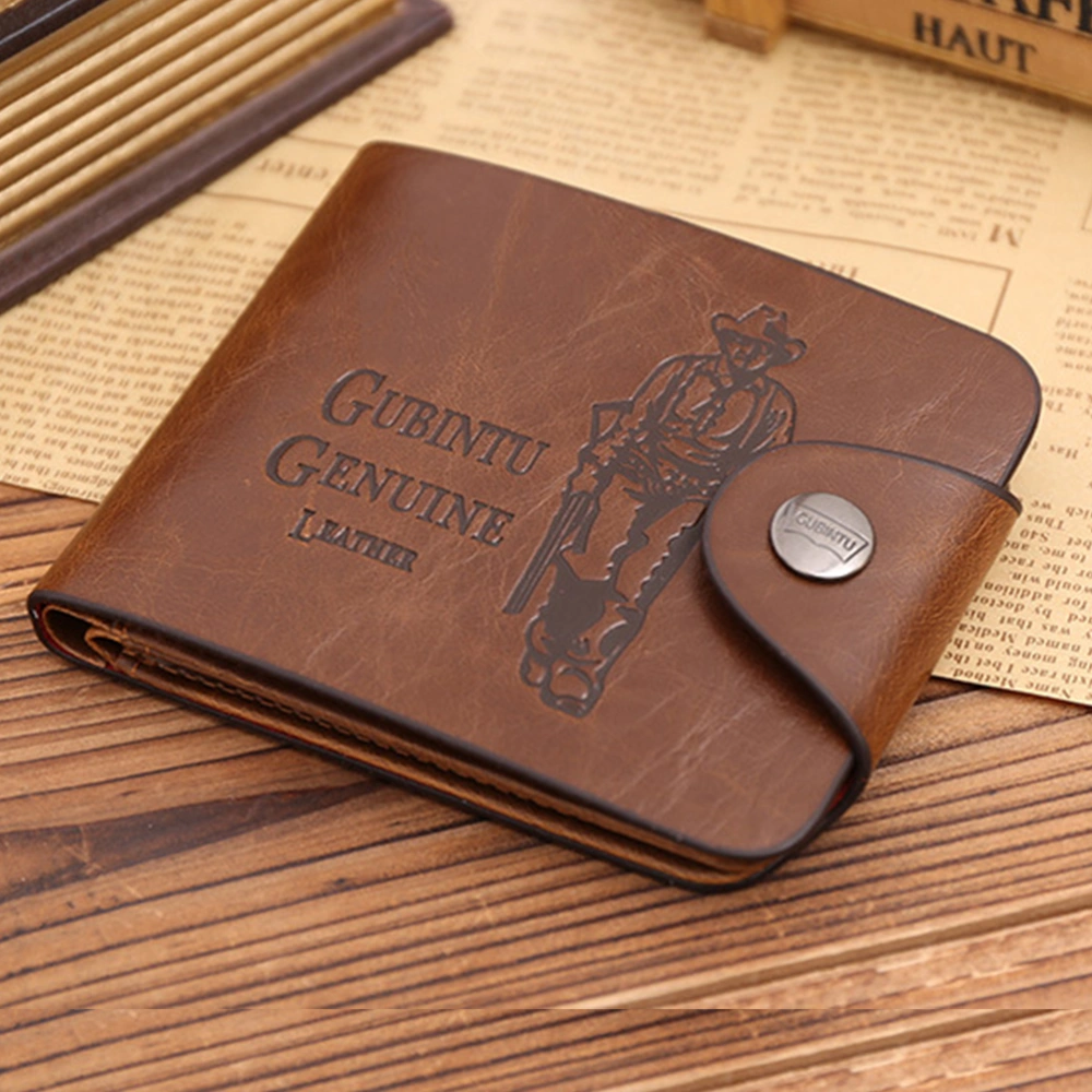 Men Wallet with Zipper Pocket Vintage Genuine Leather Slim Money Clips Cases Trifold Short Purse