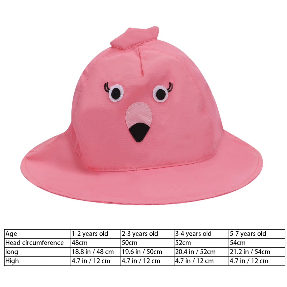 1Pc Outdoor Hat Sun-proof Cartoon Sun Blocking Hat for Children (Pink flamingo, 48cm / 18.89inches head circumference，Suitable for 1-2 Years Old)