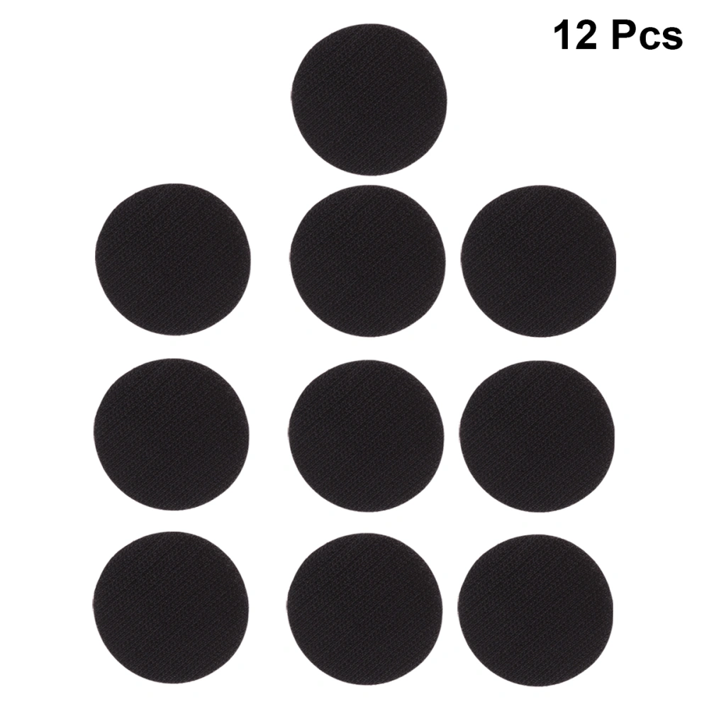 12Pcs Round Self Adhesive Hook Loop Tape Dots with Super Sticky Back Mounting Tape Removable Perfect for Home Office (Black)