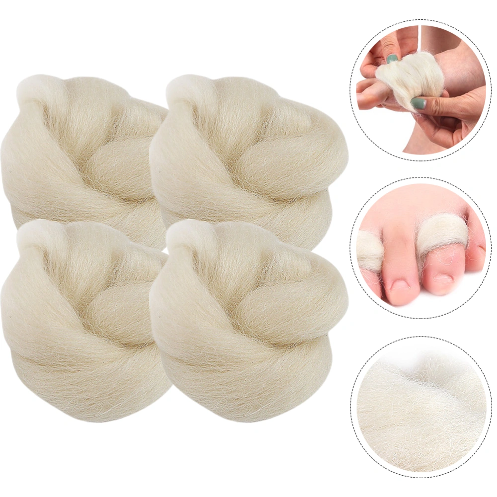 4Pcs Anti-wear Toe Separators Wool Toe Pads Supple Wool Toe Splitters Toe Corn Pads