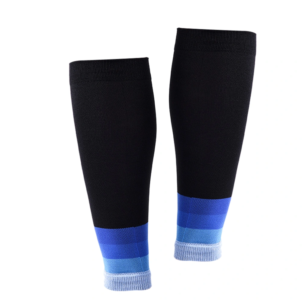 Elastic Calf Compression Sleeve Calf Brace Leg Support Sleeves Calf Guard Wrap Protector for Running Cycling (Blue)