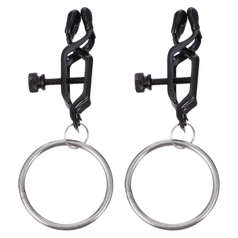 1 Pair Metal Nipples Clamps with Pendant Flirting Teasing Sex Bondage BDSM Toy