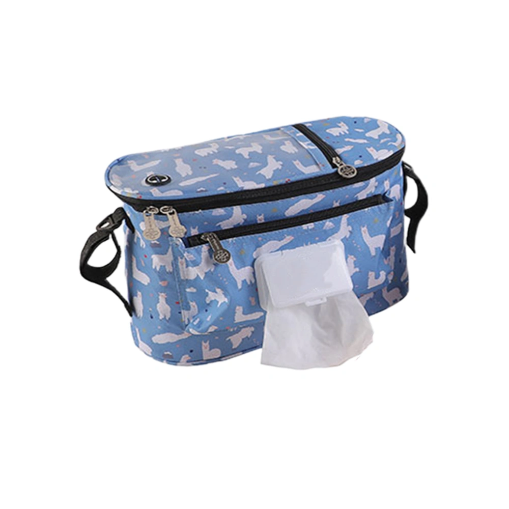 Baby Stroller Storage Bag Hanging Storage Container Multipurpose Storage Organizer Stroller Accessories Blue