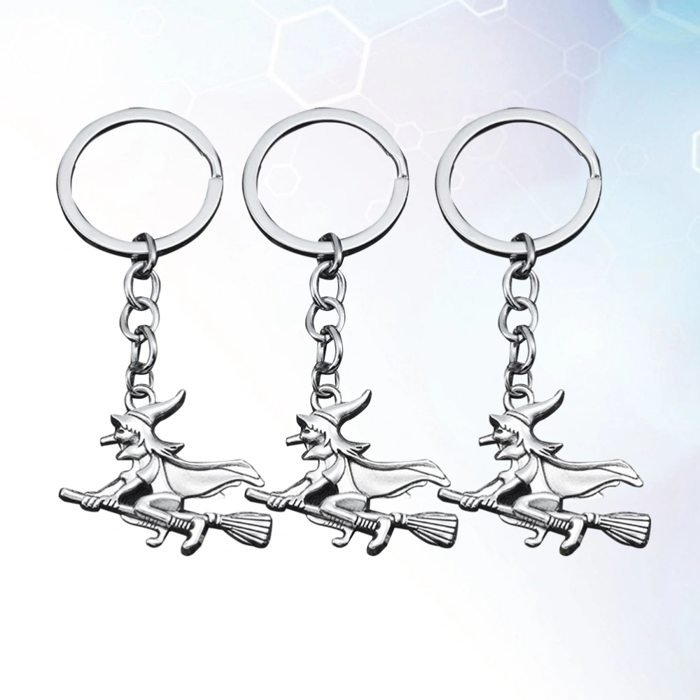 3pcs Creative Keychain Keyring Hanging Ornament Backpack Hooks Female Witch for Girls and Women