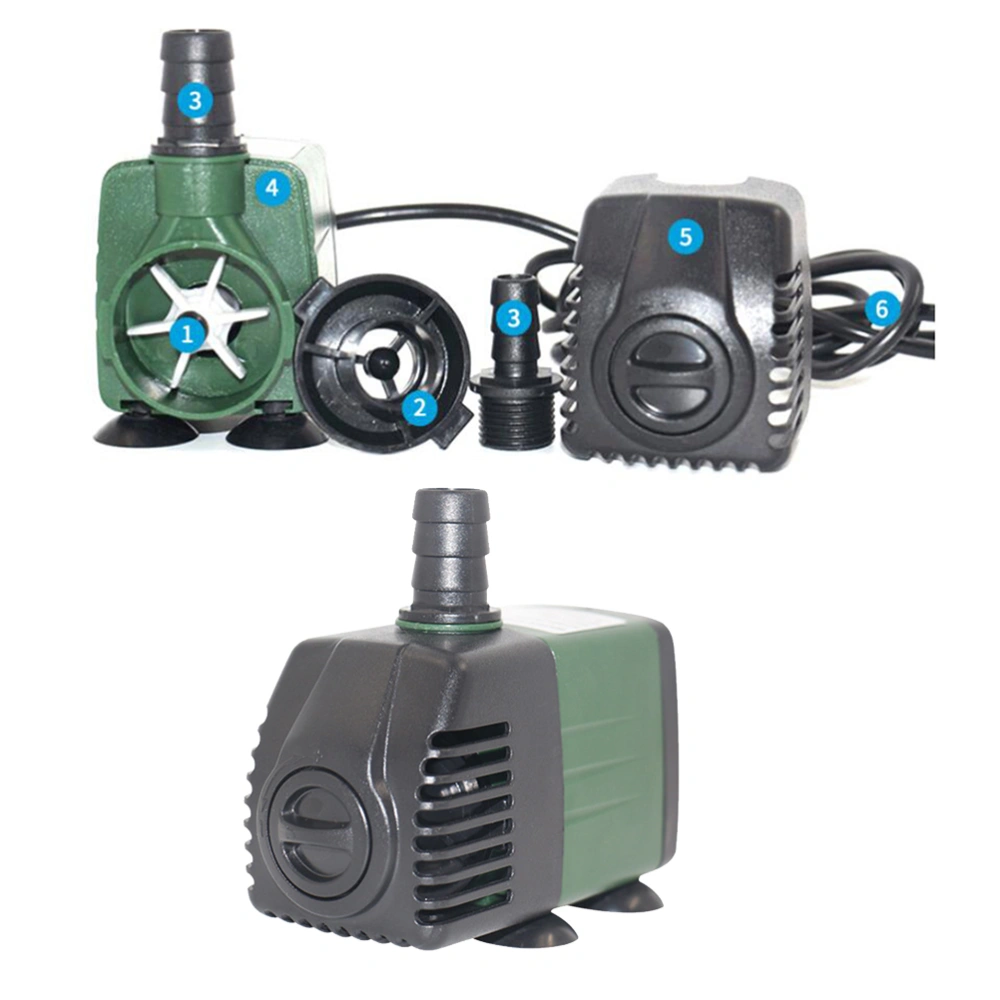 Aquarium Circulation Submersible Pump Fish Tank Mini Pump with UK Plug (Dark Green)