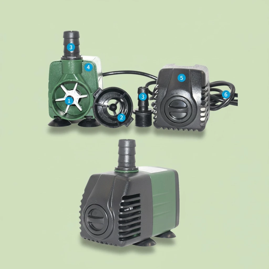 Aquarium Circulation Submersible Pump Fish Tank Mini Pump with UK Plug (Dark Green)