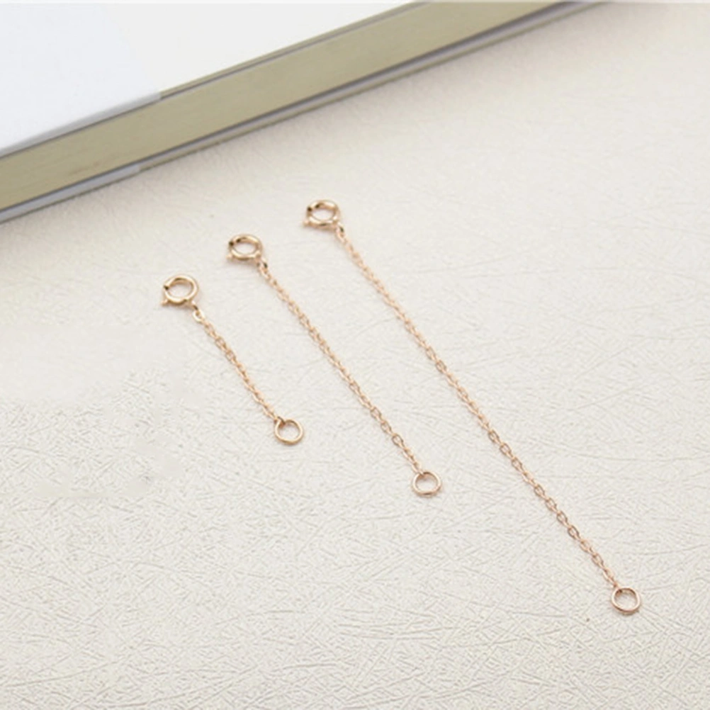 3pcs S925 Sterling Silver Extender Chain Adjustive DIY Extended Chains Jewelry Making Accessories for Necklace Bracelet (Rose Gold)