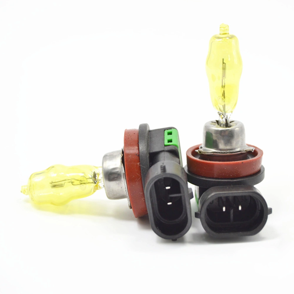 A Pair of H11 12V 100W 3000K Super Bright Yellow Light Car Auto Xenon Bulb Front Fog Lights Foglight Headlights Lamps