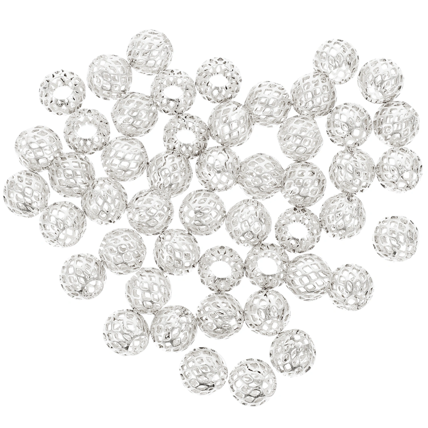  50pcs Hollow Design Beads for Jewelry Making Metal Bracelet Beads Bracelet Making Beads