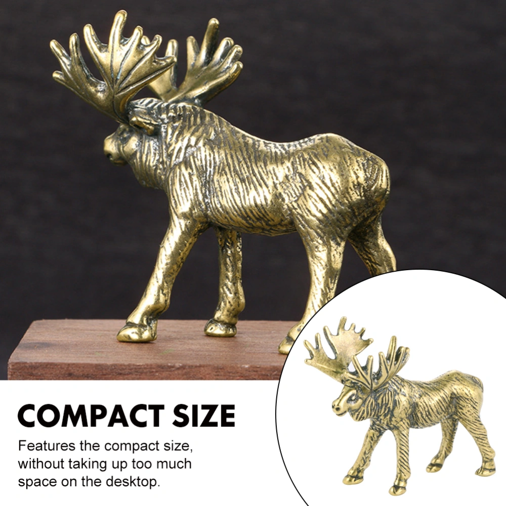 Brass Craft Deer Decor Exquisite Deer Figurine Small Elk Shaped Ornament