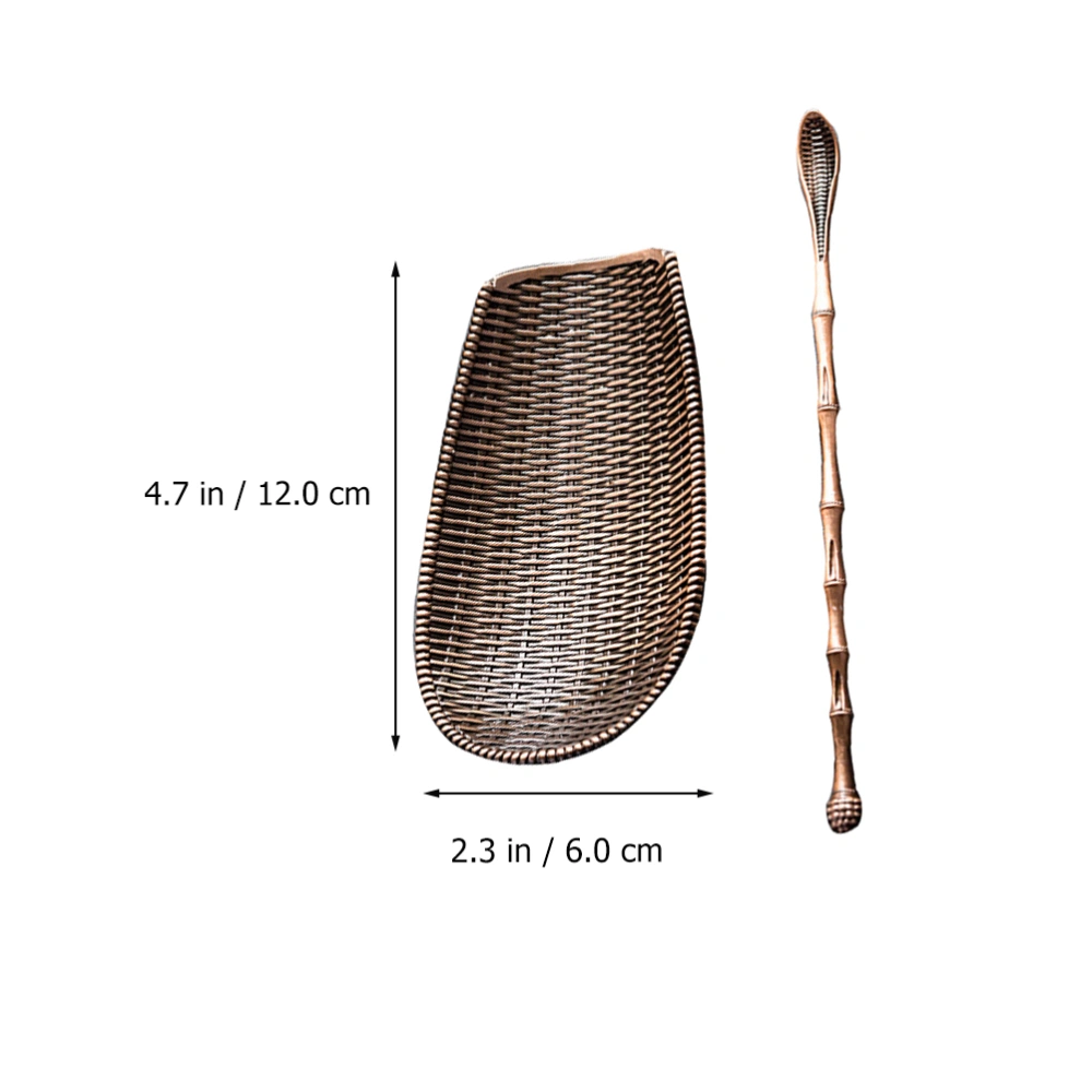 Tea Spoon Scoop Shovel with Tea Needle Alloy Tea Ceremony Accessories Set