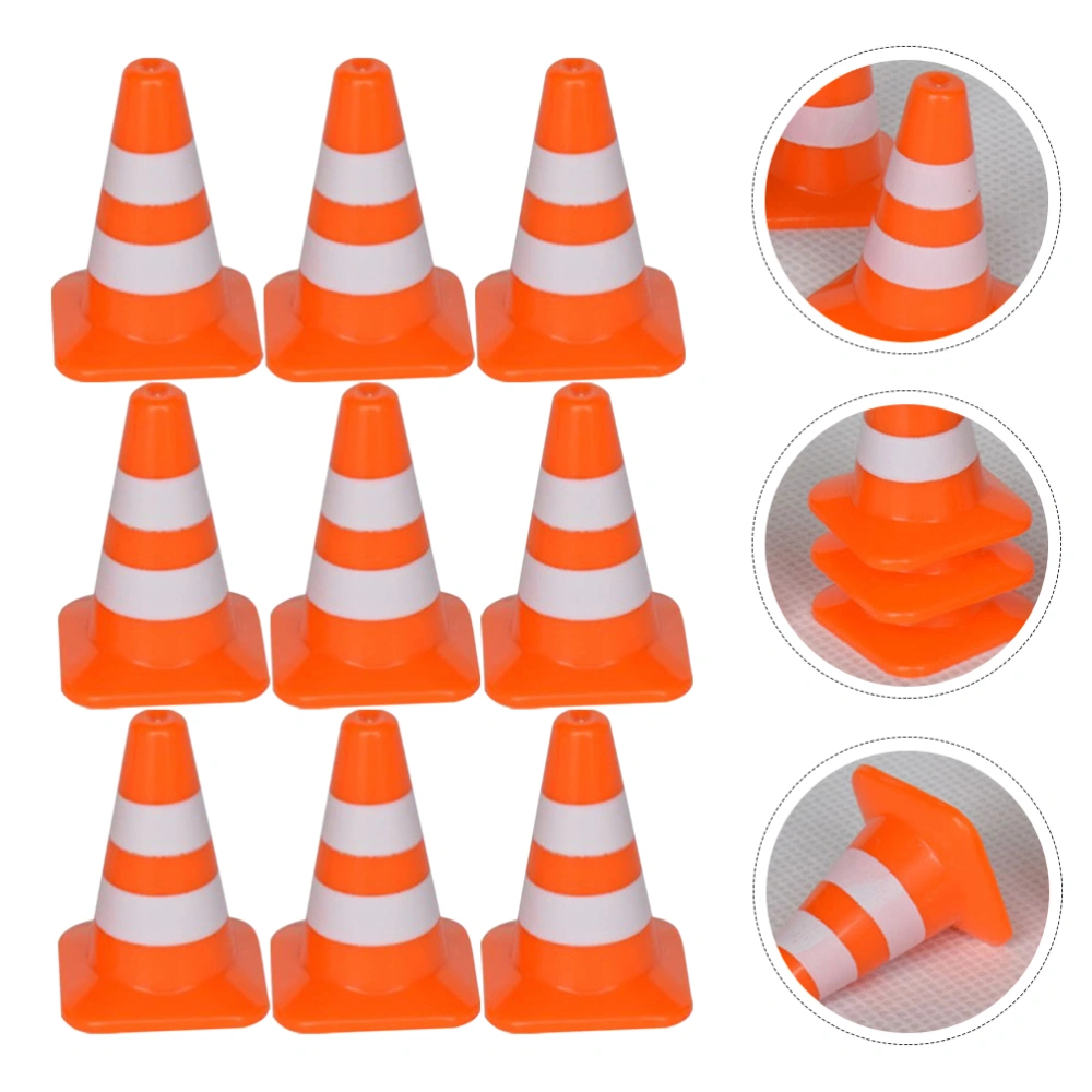 30Pcs Mini Traffic Cones Road Street Signs Toys Traffic Barricade Toys Construction Traffic Sign Toys