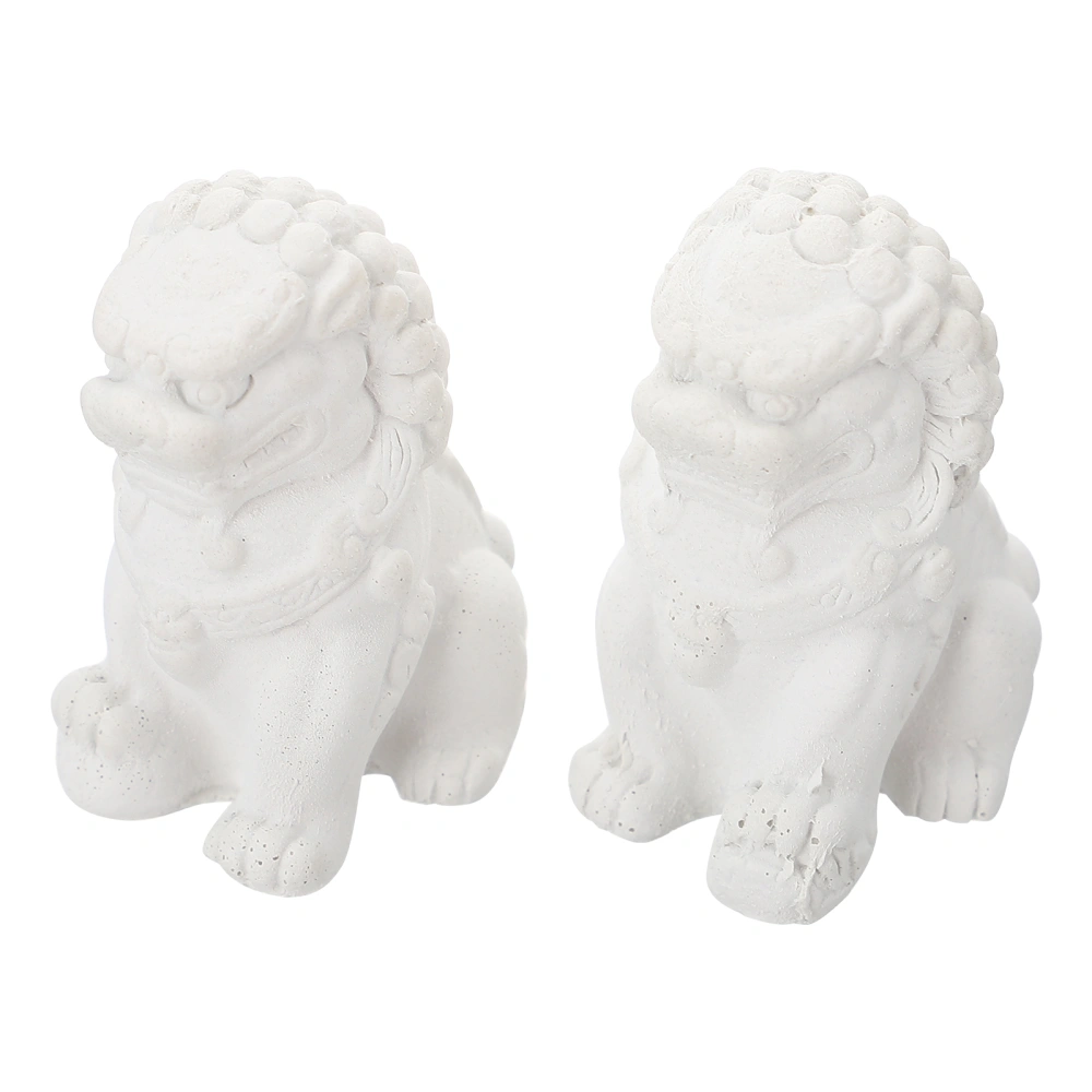 1 Pair Cement Lion Desktop Ornament Artificial Lion Fish Tank Landscaping Ornament