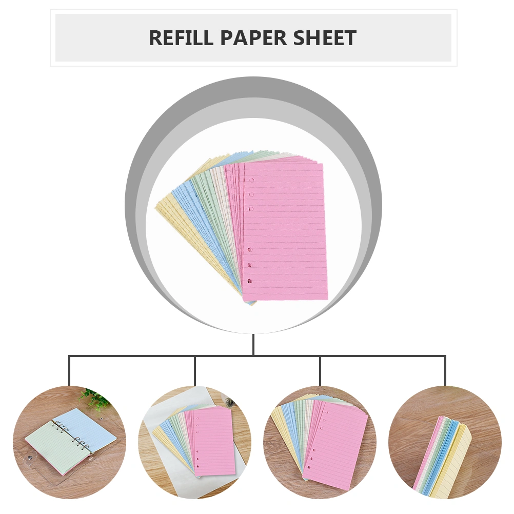 2pcs Six-hole Loose Leaf Paper A6 Notepad Replacement Paper Filler Paper