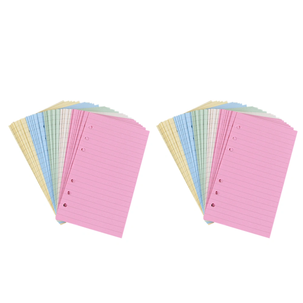 2pcs Six-hole Loose Leaf Paper A6 Notepad Replacement Paper Filler Paper