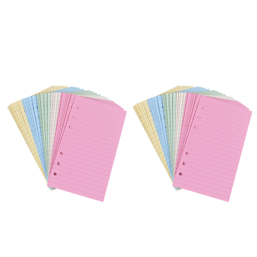2pcs Six-hole Loose Leaf Paper A6 Notepad Replacement Paper Filler Paper