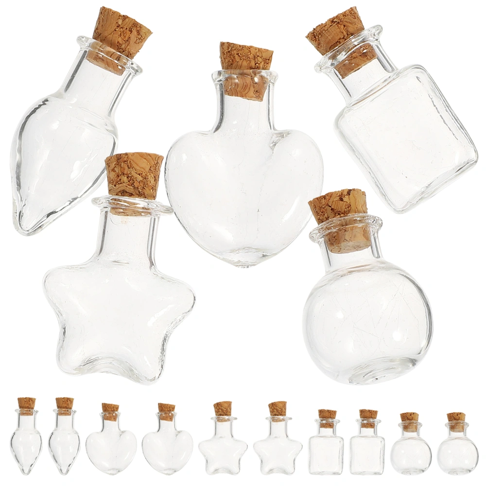 15pcs Small  Cork Bottles Multi-function Wish Bottles Delicate Miniature Bottles