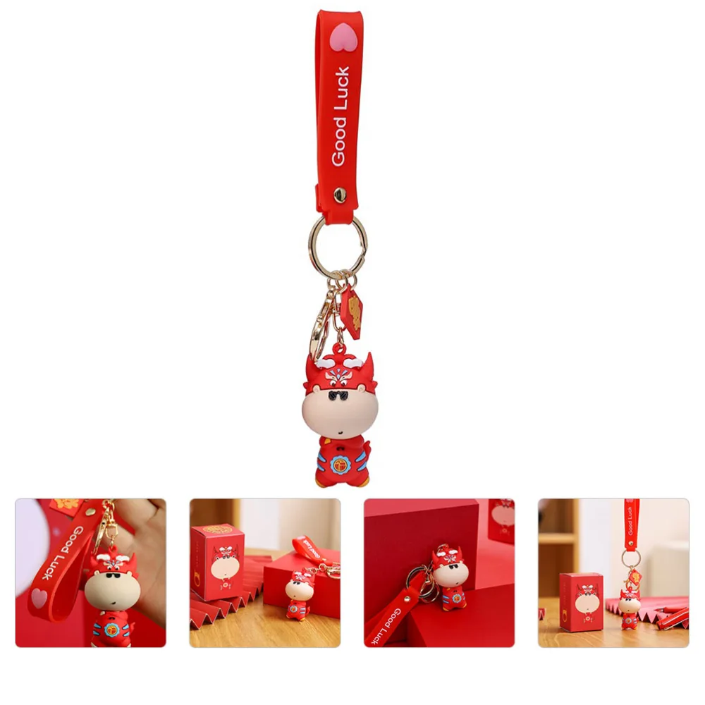 1pc Lovely Cattle Doll Keychain Creative Key Ring Interesting Key Holder